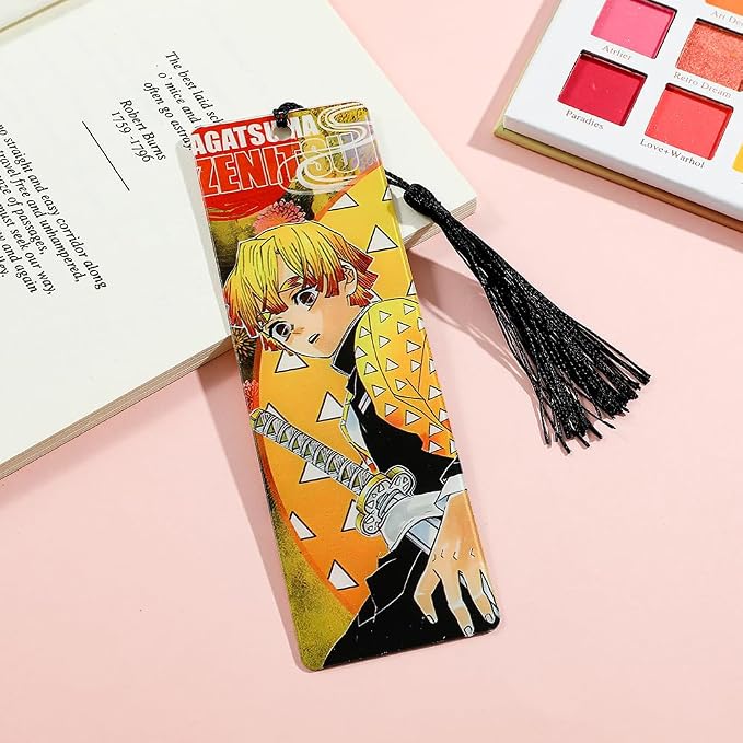 Anime Demon Kamado Acrylic Bookmark - Anime Tanjiron Zenitsu Giyuu Kyoujurou Figure Page Mark Reading Tool, Holiday Gifts for Reading Fans Book Lovers Bookworm (Style A)
