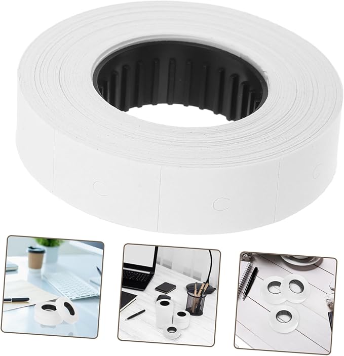 OSALADI 10rolls Price Labeller Paper for Price Marker Accessories Labels Per Roll White Suitable for Supermarkets Offices and Warehouses