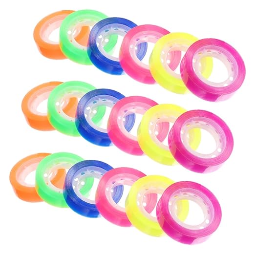 24rolls Adhesive Tape Sticky Tape for DIY Crafting and Office Use High Viscosity Excellent Holding Power for Wrapping and Sealing
