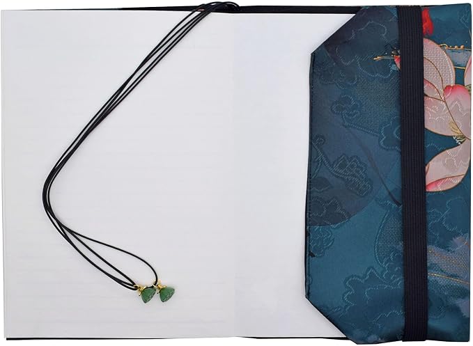 BLBMH A5 Journal Cover | Non-Stretch Fabric Notebook Sleeve with Bookmark, Handmade 5.5x8.3 Washable Privacy Protector for Paperback Bible Hardcover, Gift for Women - Lotus A