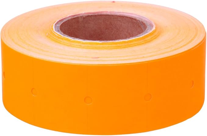Fluorescent Orange with No Tamper Proof Slits Labels to fit Towa®GL/ SpeedyMark4/ Halmark Model "L" Price Guns 16 Pack (Free Ink Roll Included)