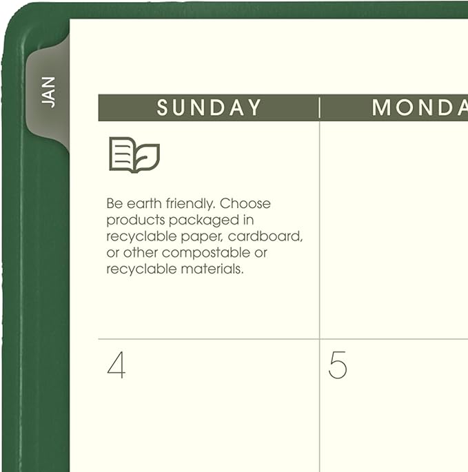 AT-A-GLANCE 2026 Planner, Monthly, 9" x 11", Large, Recycled, Green (70260G6026)