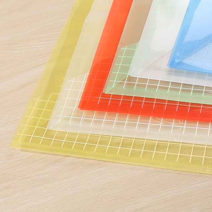 BIGEBO 10 PCS Plastic Folders for File,Transparent My Clear Bag,Office Supplies File Folders for School and Office Assorted Colors