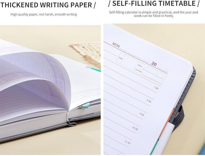 Daily Notebook, Self-filling Calendar Schedule Book Weekly Diary Timeline Thicken Note Book Perfect For Planning And Organizing At Home, School, Office (Size : Pink)
