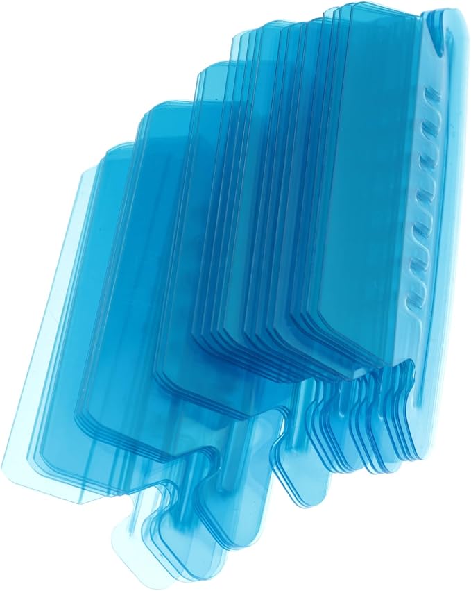50PCS 2 Inch Blue PVC Hanging File Folder Tabs with Paper Insert Office Product Interior Folder Indexing Tool