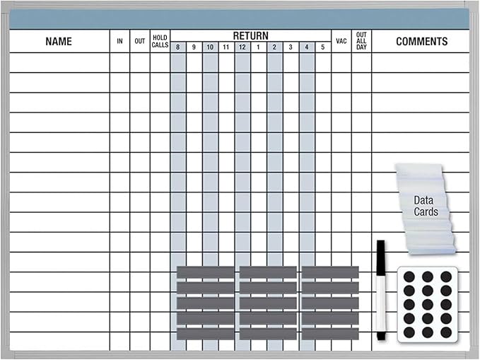 Deluxe In/Out Whiteboard Kit, 18" Lx 24" W, White, 24 x 18