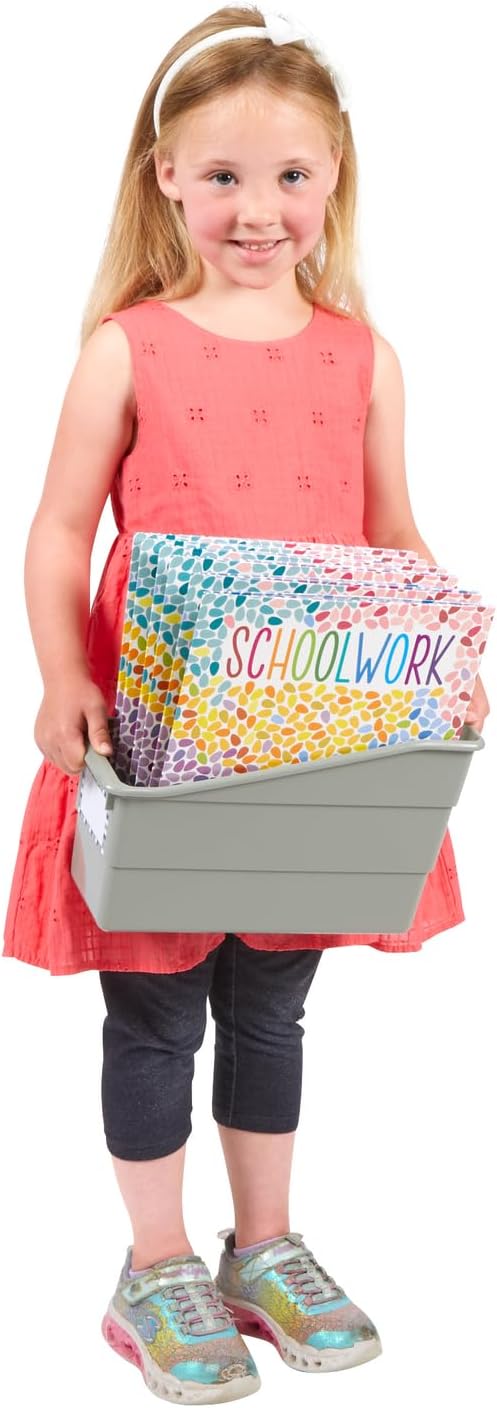 Really Good Stuff Durable Book and Binder Holder - 6pack, Pebble Color, 5 ?" x 12 ?" x 7 ?", Classroom Organization, Storage Solution, Sturdy and Versatile