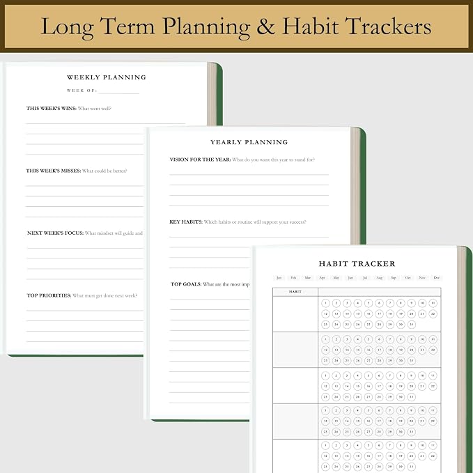 Time Blocking and ADHD Planner by Refine Days. 180 Undated Pages, To Do List, Hourly Schedule, Daily and Monthly Agenda. Time Management & Productivity Notebook. A5 (Green)