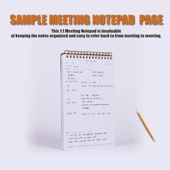 Meeting Notebook for Work with Action Plan - A5 Perfect Spiral Notepad for Team Leads to Professionally Manage Business Projects - 54 Sheets TO Keep Notes Organized & Productive-Black-A5