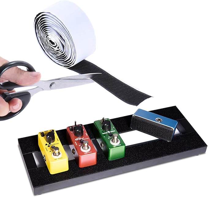LiebeWH Pedalboard Pedal Mounting Adhesive Tape Stronger Bond for Guitar Pedals Black for Hook Loop with Mushroom Shaped Posts