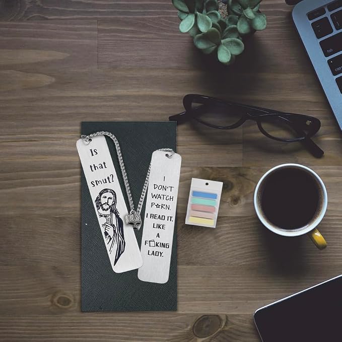 Funny Metal Book Markers Gift, with 100 Pcs Book Page Marker Unique Gifts for Women for Men is that Smutt Jesus Book Marks for Book Lovers Gifts for Friend