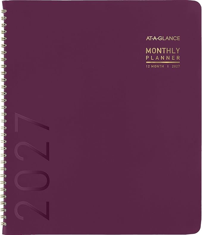 AT-A-GLANCE 2027 Planner, Monthly, 9" x 11", Contemporary, Purple (70250X1427)
