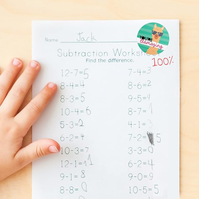 Cute Animal Pun Teacher Stickers / 500 Motivational Rewards / 6 Alternating Encouraging Phrase Classroom Labels / 1.5" Circle Adorable Animals Sticker/Made in The USA