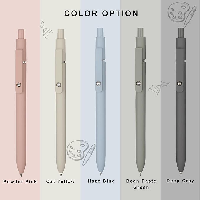 VICO Gel Pens, 10 Pack 0.5mm Black Ink - Quick-Dry Fine Point Pens, Cute Aesthetic High-End Design for Smooth Writing, Journaling, School, Office, Gifts for Women & Men