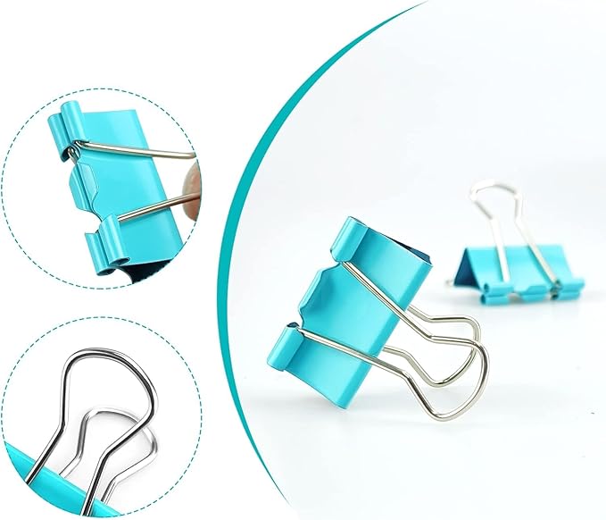 48Pcs Multicolour Binder Clips,1.25inch Colorful Tempered Steel Medium Binder Clips Paper Clamps Clips Office Supplies for Office, Home, School,Tape, Adhesives and Fasteners