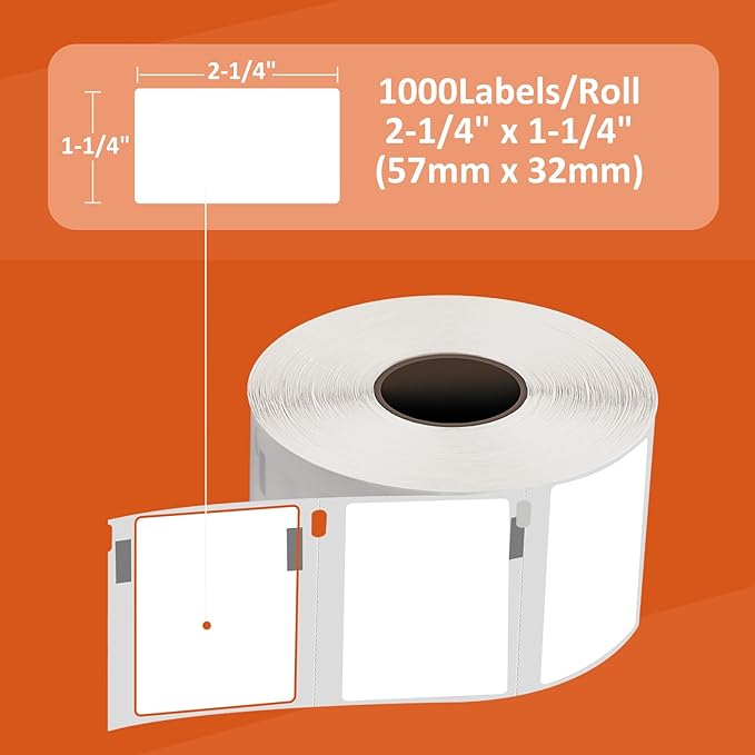 L LIKED 8 Rolls 2.25" x 1.25" Direct Thermal UPC Barcode Strong Adhesive Labels, Compatible with Rollo/Zebra/Jadens/Nelko/Phomemo/Munbyn Desktop Printers and Dymo 30334 Replacement (8000 Labels)