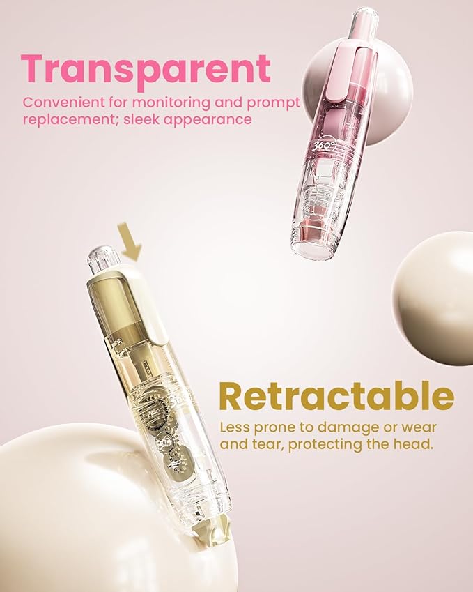 Four Candies 4PCS Refillable Retractable White Correction Tape, Colorful Aesthetic Pen Shaped Quick Dry Smooth Instant Applicator with 4 Extra Refills for Students School Office Supplies