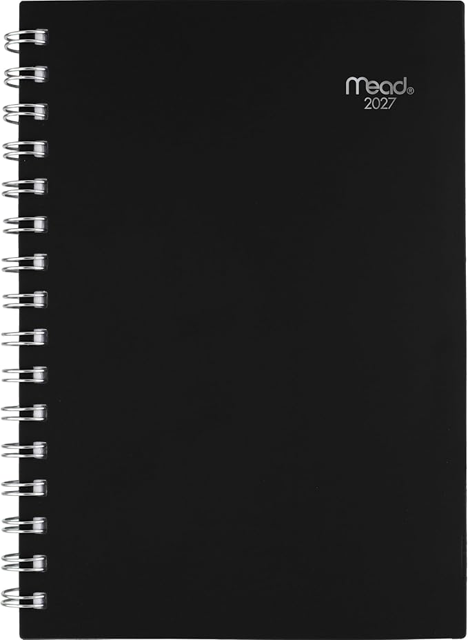 Mead 2027 Planner, Weekly & Monthly, 15-Month Oct-Dec, 5.5" x 8.5", Black (CRW4200527)