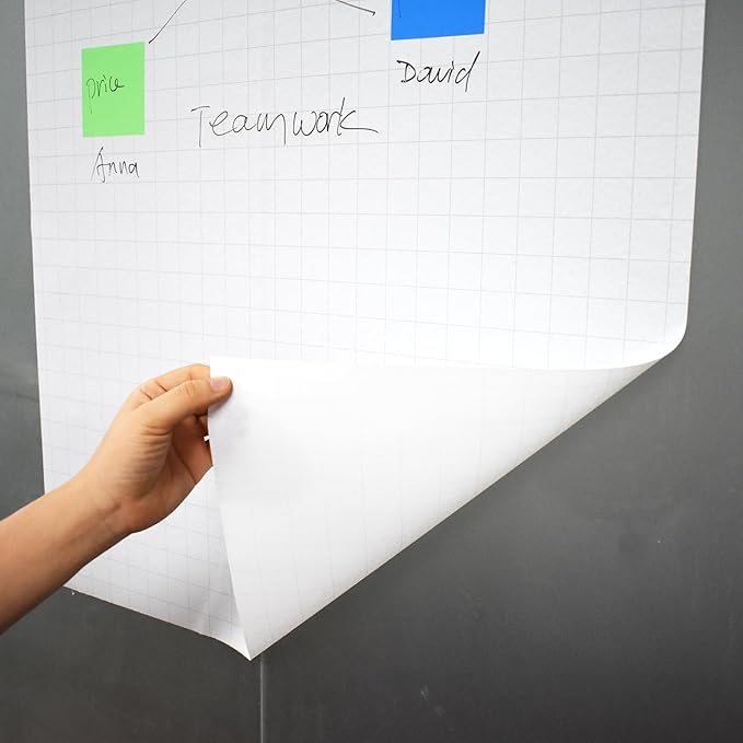 15 Pack Static Dry Erase Sheets, White Board Wallpaper 31.5 x 24 Inch, Line Dry Erase Sticker for Wall