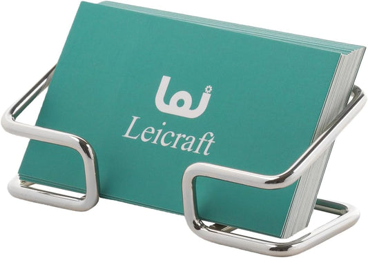 Business Card Holder for Desk, Cute Metal Card Organizers and Office Desk Accessories for Men and Women (Silver)