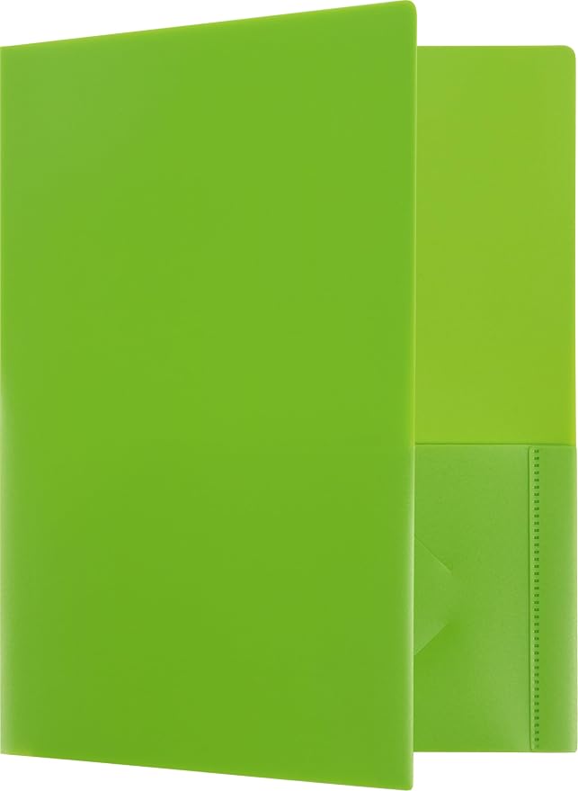 JAM PAPER Heavy Duty Plastic 2 Pocket Extra Tough School Folders - Assorted Fashion Colors - Bulk 144 Folders/Box (24 Assorted Packs of 6)