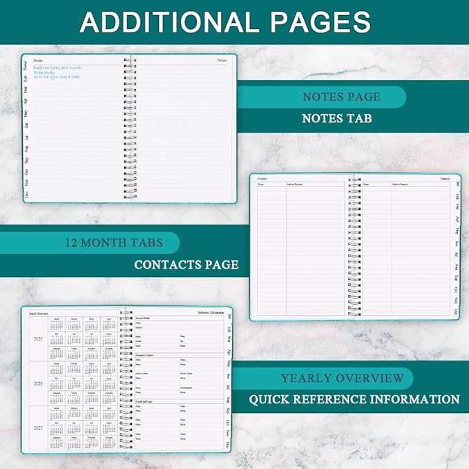 Planner 2026 - Weekly & Monthly Planner Runs from January 2026 to December 2026, 8.5 x 11", 12 Month Tabs, Inner Pocket, PU Leather Cover with Twin-Wire Binding, Monthly Planners 2026, Teal