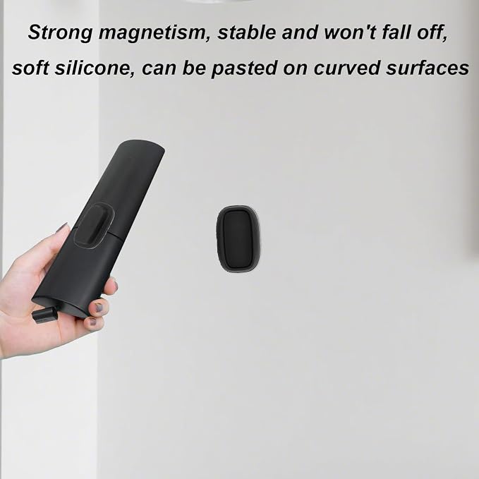 Penitue 4pcs Magnetic Remote Control Holder, Wall Mount Stronger Magnetic Silicone TV Remote Holder No-Drill Self-Adhesive Storage Caddy Rack for Home Bedroom (Black)