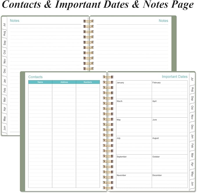 2026-2027 Planner - Academic Planner 2026-2027 from July 2026 to June 2027, Weekly Monthly Planner 2026-27 with 12 Monthly Tabs, Inner Pocket, 6.4" x 8.5", Green