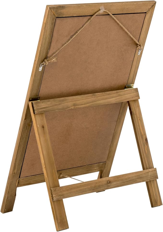 Glitzhome A-Frame Chalkboard Sign 30"x20" Wooden Sandwich Board Easel Sign Outdoor Standing Wall Chalkboard for Restaurants, Cafes, Weddings(Wood Color)