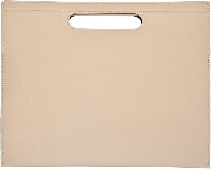 PATIKIL Leather Folder, 13.3x12.6 Magnetic Leather Document Holder File Folder PU Pouch Bag Portfolio File Organizer Handbag Personal Envelope Waterproof for Traveling Men Gift, Khaki