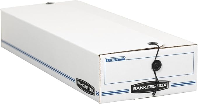 Bankers Box LIBERTY Check and Form Boxes, Standard Set-Up, String and Button, 4 1/4 x 6 x 23 1/4 Inches, Case of 12 (00003)