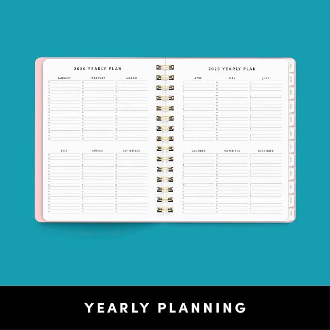 PAPERAGE 2026 Weekly & Monthly Planner, 12 Months (January 2026 - December 2026), 6.6 in x 8.1 in, Spiral Bound 2026 Planner with Weekly, Monthly & Yearly Views, Note Pages & Inner Pocket – Blush