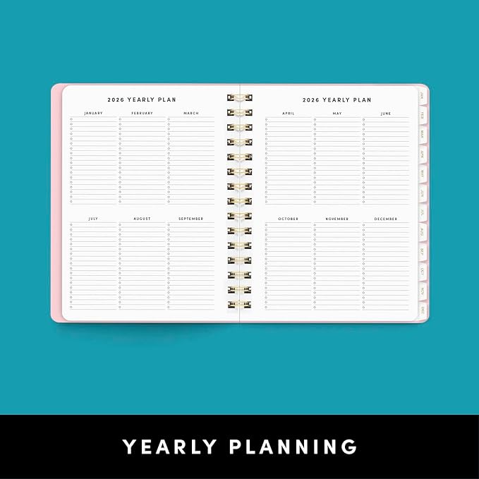 PAPERAGE 2026 Weekly & Monthly Planner, 12 Months (January 2026 - December 2026), 6.6 in x 8.1 in, Spiral Bound 2026 Planner with Weekly, Monthly & Yearly Views, Note Pages & Inner Pocket – Black