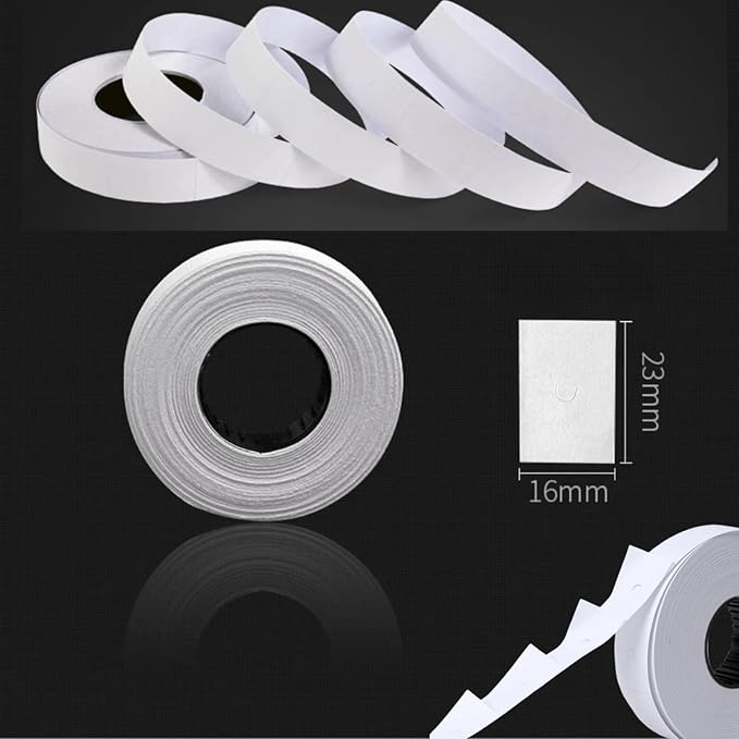 MX-6600 Price Labels | Double Line Pricemarker Labels Paper for MX-6602/YH-689/G6600/CN-6600EOS | Price Gun Stickers |10 Rolls/5000pcs, Without Gun (White)