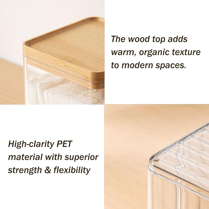 3-Pack Clear Desk Organizer Set with Lid - Stackable Pen Holder, Sticky Note, Paper Clip Storage, Office Desk Accessories for Pencils, Chargers, Cables, Art Supplies