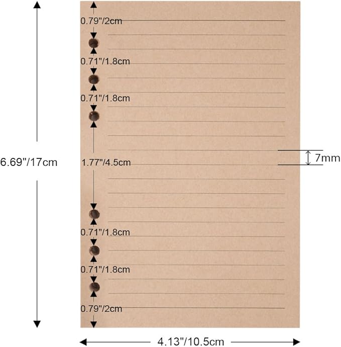 Refills Lined Paper, MALEDEN Refillable A6 Paper for 5x7 Journal Notebook Inserts 200 Lined Pages