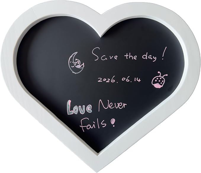 Heart-Shaped Magnetic Chalkboard, 10.2"x11.8" Small (White)