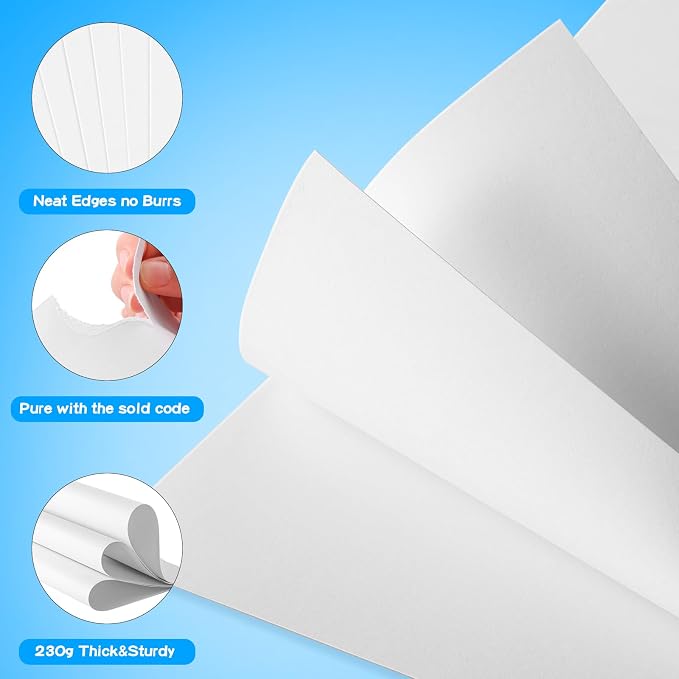 30Pcs Poster Board VinTS 11.7x16.5 Inches White Poster Paper, 230G Thickness Poster Board Bulk, Blank Graphic Display Board for School Arts, Classroom Crafts, exhibits and Notices (Pack of 30)