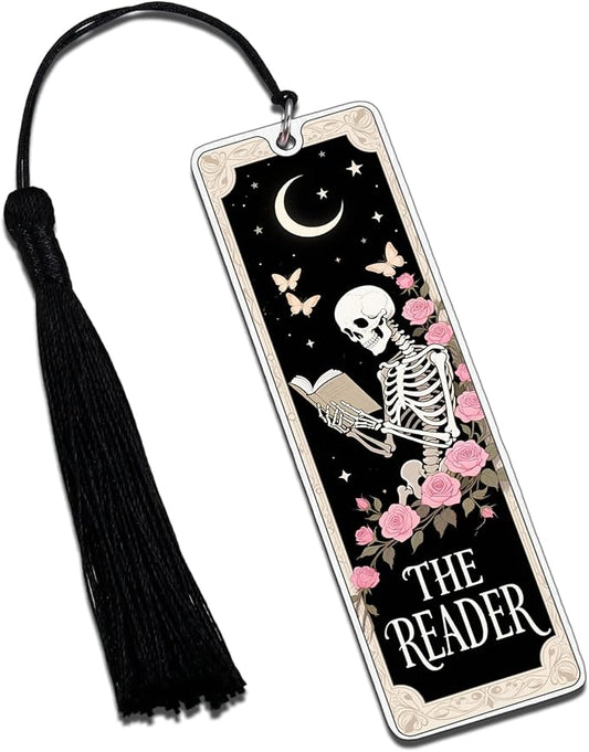 Dark Romance Merch Funny Bookmark for Book Lovers Reader Bookmarks Mothers Day Birthday Gifts for Women Best Friends Skull Book Markers College Girls Gift Basket Teen Girls Book Accessories Halloween