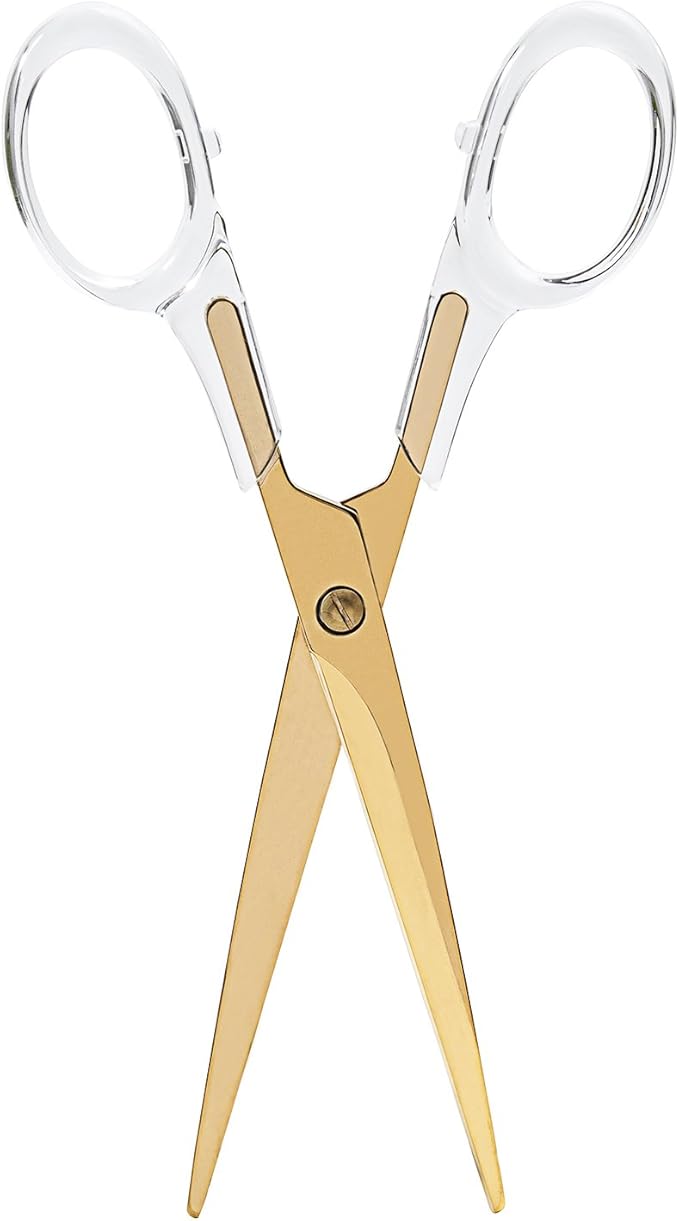Yellow Gold Acrylic Scissors(7") by DS DRAYMOND STORY - Elegant Office Stationery Series - Thank You Gifts