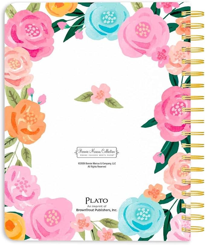 Bonnie Marcus OFFICIAL | 2027 6 x 7.75 Inch 18 Months Weekly Desk Planner | Foil Stamped Cover | July 2026 - December 2027 | Plato | Fashion Designer Stationery
