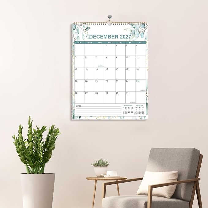 2026-2027 Calendar - Calendar 2026-2027 from June 2026 - December 2027, 19 Months Calendar/Planner with Thick Paper, 12" x 14.5", Vertical, Leaf
