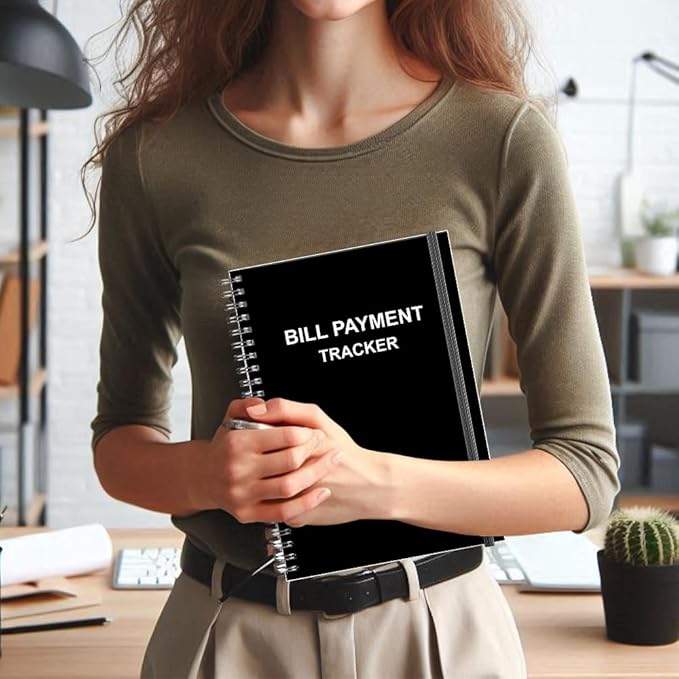 Bill Payment Tracker - Bill Tracker Notebook, Monthly Bill Organizer & Planner for Personal Budgeting Financial, Bill Payments Checklist Organizer, 5.8" x 8.25" Bill Organizer with Pocket