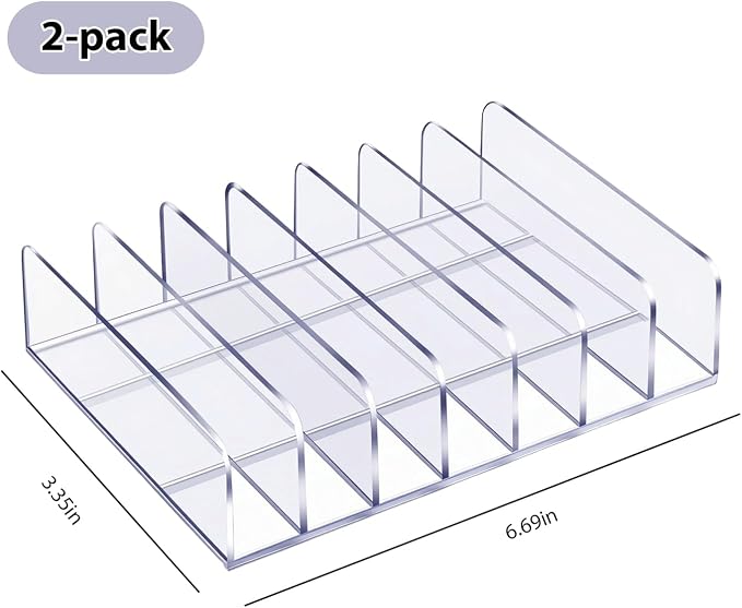 2 Pcs Acrylic File Organizer,7 Slots Desktop File Sorter Organizer,Paper Organizer for Desk,Workspace Organizers for Office,Home,School