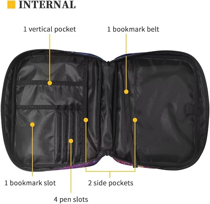 Coldinair Galaxy Fire Soccer Bible Covers for Men Kids Carrying Book Bible Case Sunflower Church Bag Bible Protective with Handle & Zippered Pocket