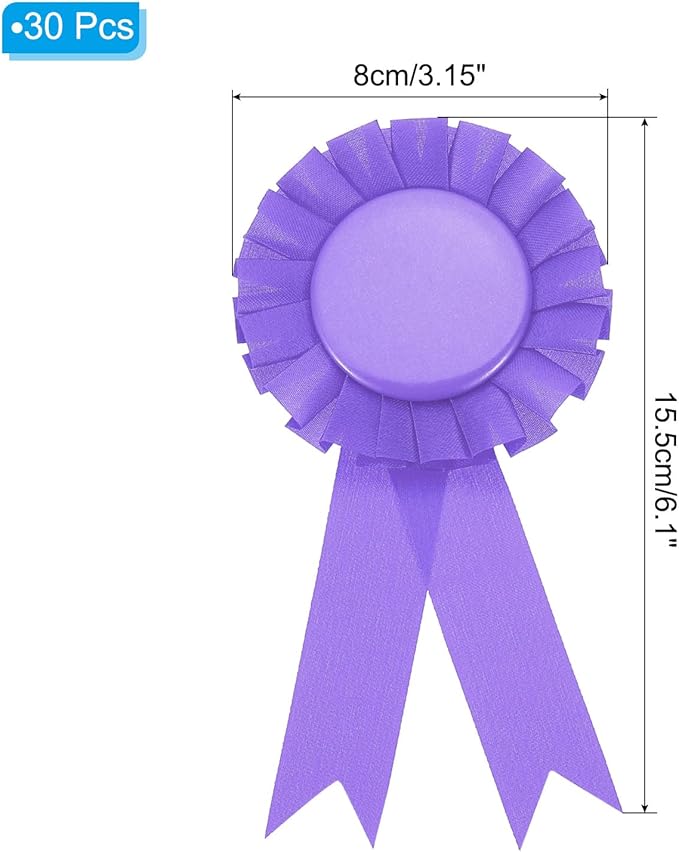 PATIKIL Blank Award Ribbon, 30 Pcs Prize Ribbon Award Medal Winner Ribbon Recognition Participation Ribbon for Competition, Sport Event and Party, Wedding, Violet