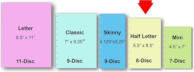 2026 Monthly Refills for 8-Disc Planners, Monthly Calendar for Junior, (Half Letter) Size Planners, FeroniArt Inserts Compatible with Happy Planner ARC and TUL (B/W, 8-Disc)