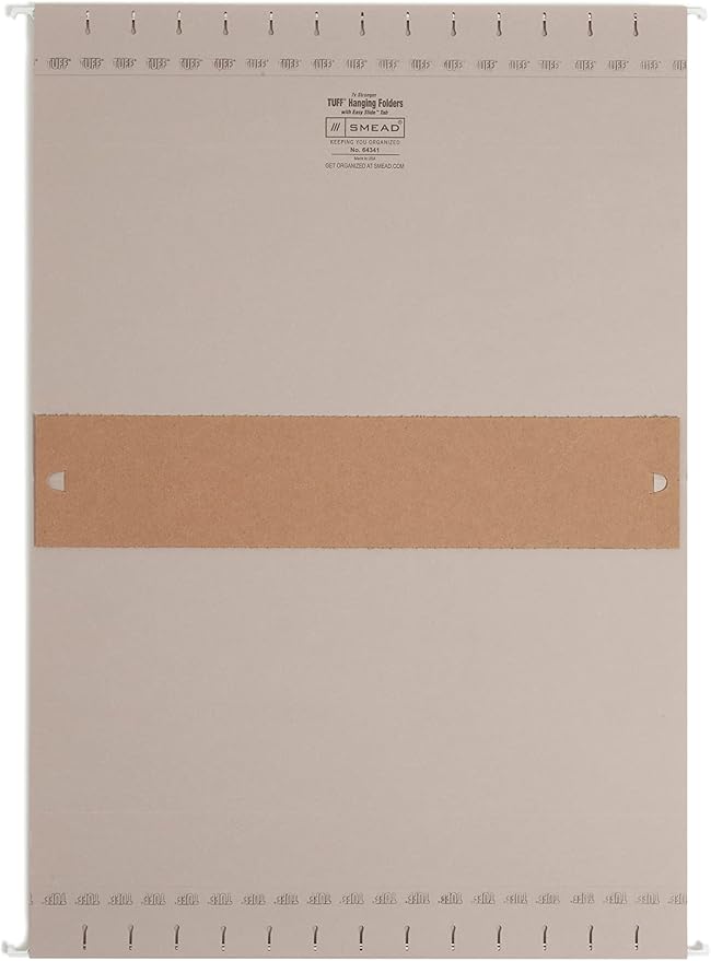 Smead TUFF Extra Capacity Box Bottom Hanging Folder, 1/3-Cut Easy Slide Tab, Steel Gray, 18 per Box (3" Expansion, Legal)