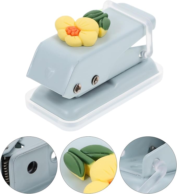 Toddmomy Handheld Circle Hole Punch for Loose-Leaf Paper Metal Resin Single Hole Puncher for Stationery