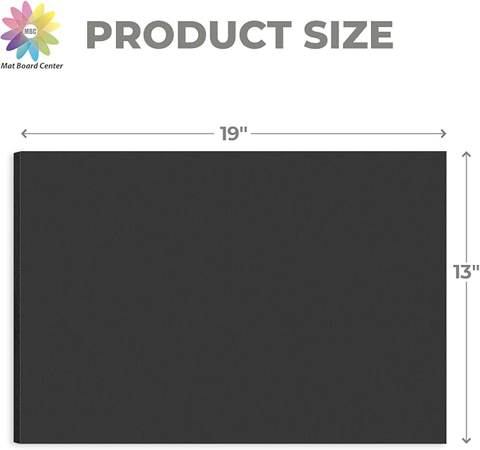 Mat Board Center, Pack of 5, 13x19 Foam Boards Acid Free Black Foam Core Boards for Mounting, Crafts, Display, Presentation and Projects, 3/16" Thick